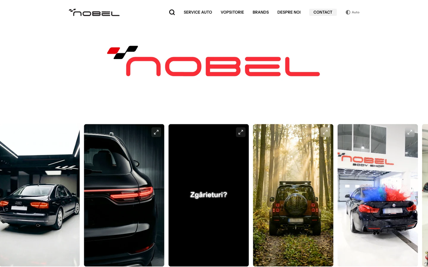 Nobel Auto — Show the workshop, explain the services and make contact straightforward.